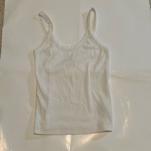 basic white fitted tank top